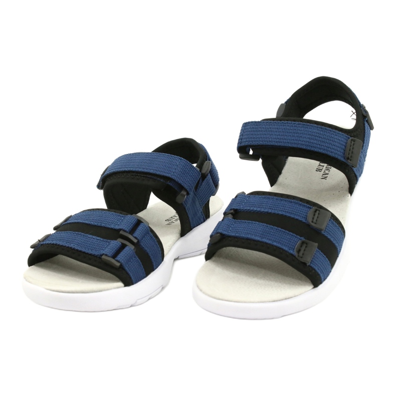 American Club Women's sports sandals Sports leather insert RL45/21 black and navy blue 1 American Club Women's sports sandals Sports leather insert RL45/21 black and navy blue 1