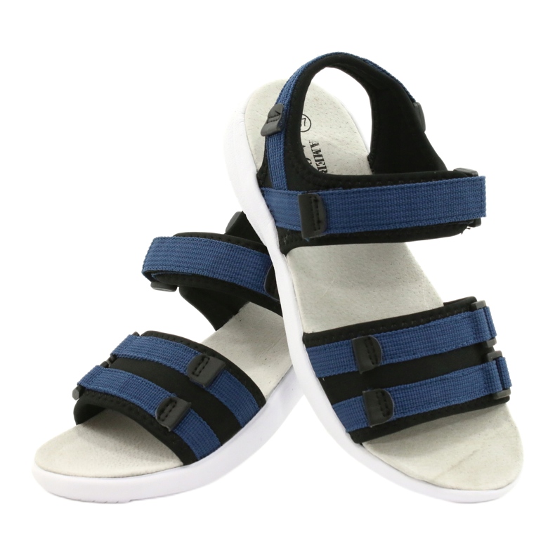 American Club Women's sports sandals Sports leather insert RL45/21 black and navy blue 3
