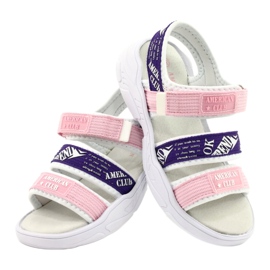 American Club Sports Sandals Leather Insole RL29/21 Pink and purple 3