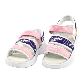 American Club Sports Sandals Leather Insole RL29/21 Pink and purple 1