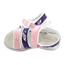 American Club Sports Sandals Leather Insole RL29/21 Pink and purple 4