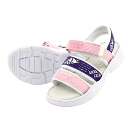 American Club Sports Sandals Leather Insole RL29/21 Pink and purple 2
