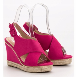 Anesia Paris Suede Wedge Sandals pink 1 Anesia Paris Suede Wedge Sandals pink 1