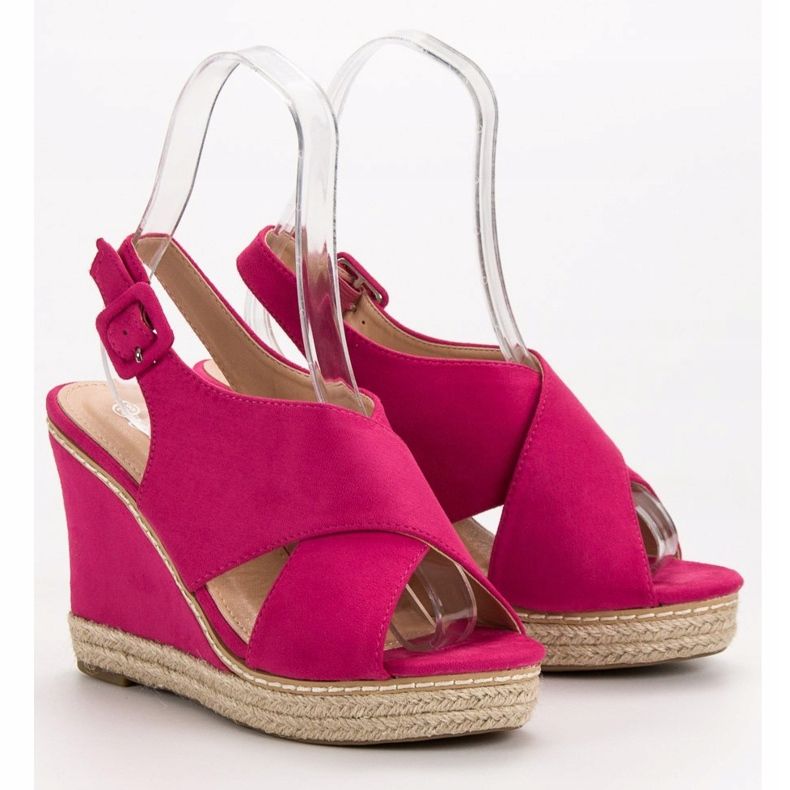 Anesia Paris Suede Wedge Sandals pink 1 Anesia Paris Suede Wedge Sandals pink 1