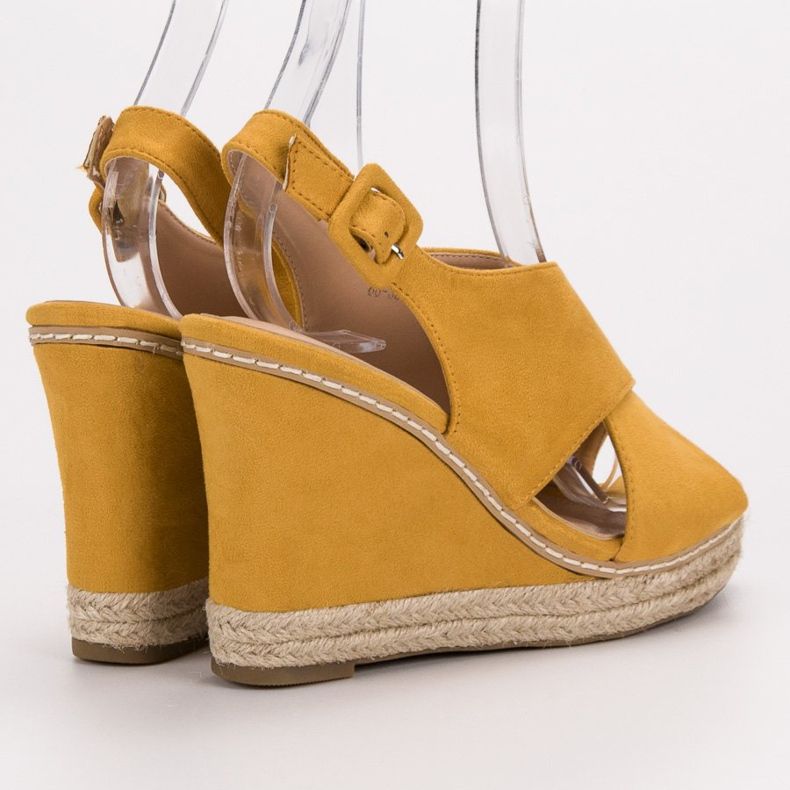 Anesia Paris Suede Wedge Sandals yellow 1 Anesia Paris Suede Wedge Sandals yellow 1
