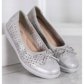SHELOVET Openwork Ballerina On The Platform grey 2