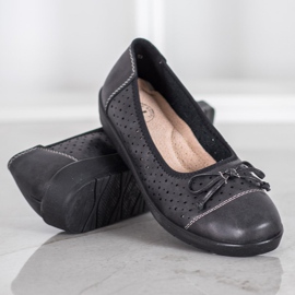SHELOVET Openwork Ballerina On Paltform black 2