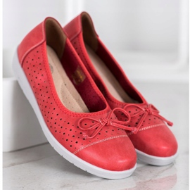 SHELOVET Openwork Ballerina On The Platform red 1