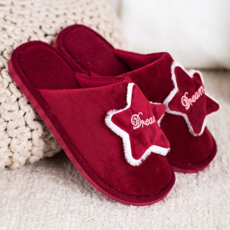 Bona Comfortable Dream Slippers white red 2
