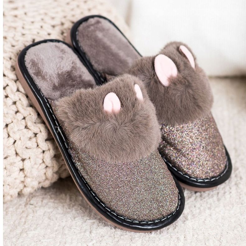Bona Glitter Slippers With Damage beige 1