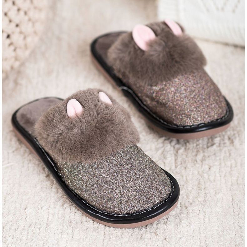 Bona Glitter Slippers With Damage beige 2