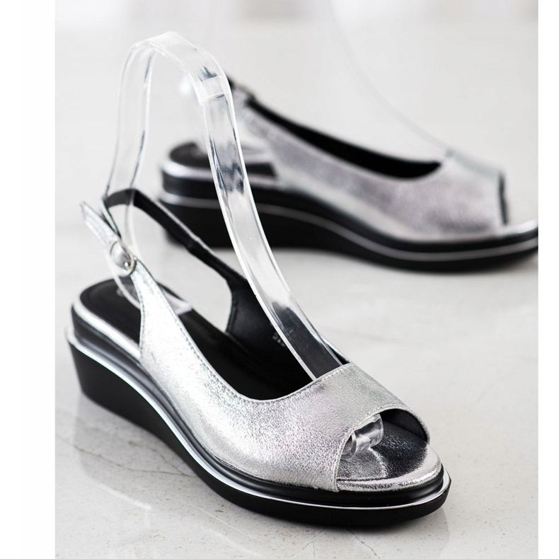 Goodin Shiny Silver Sandals 1