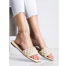 Goodin Braided Eco Leather Slippers beige 2 Goodin Braided Eco Leather Slippers beige 2