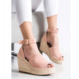 SHELOVET Powder Wedge Sandals pink 2