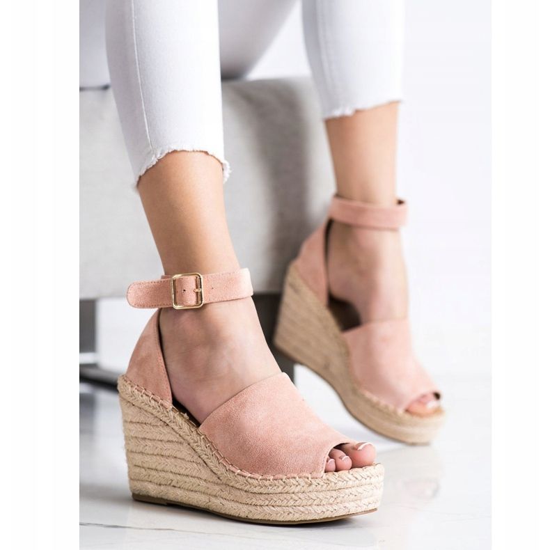 SHELOVET Powder Wedge Sandals pink 2