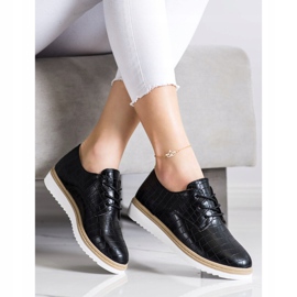 SHELOVET Black Snake Print shoes 2