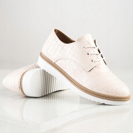 SHELOVET Beige Snake Print shoes 1