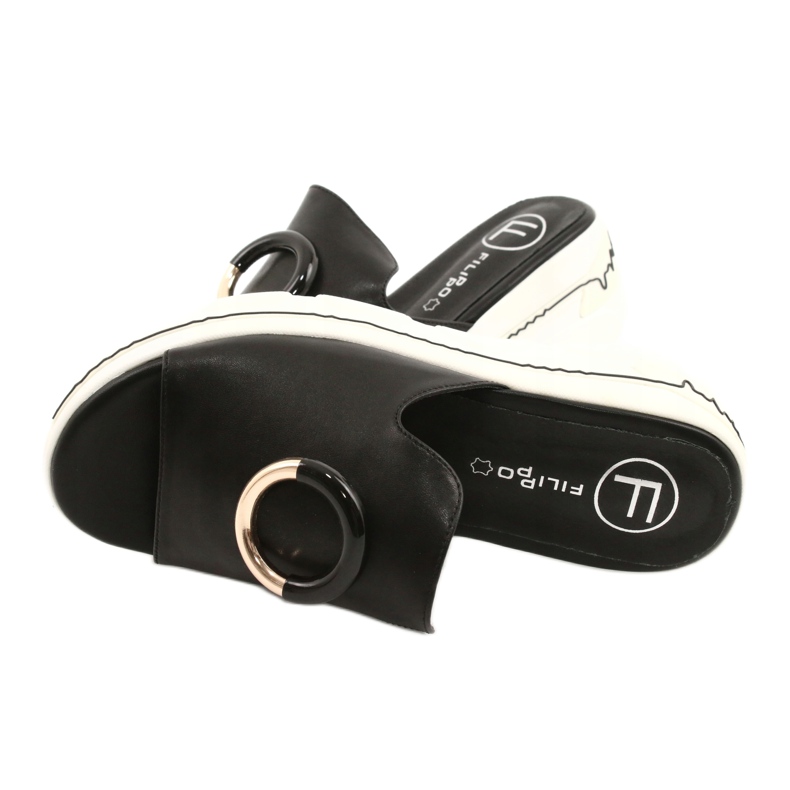 Filippo Comfortable slippers on the FILI PPO DK2318 / 21 BK platform black golden 3