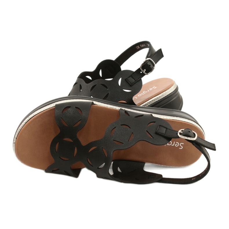 Sergio Leone Women's Eco-Skick Sandals Black SK041 4 Sergio Leone Women's Eco-Skick Sandals Black SK041 4