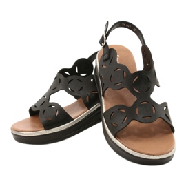 Sergio Leone Women's Eco-Skick Sandals Black SK041 5 Sergio Leone Women's Eco-Skick Sandals Black SK041 5