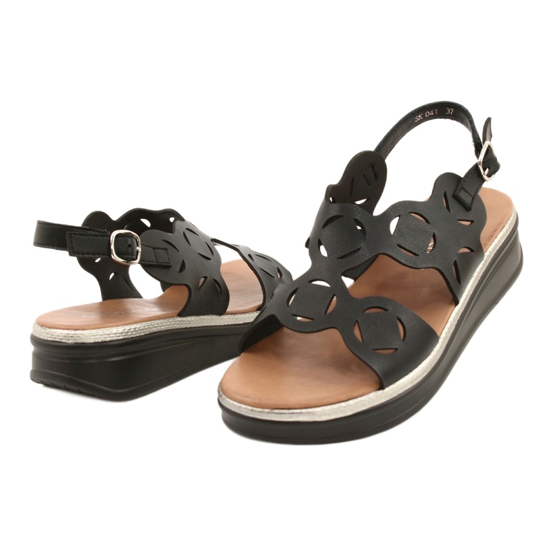 Sergio Leone Women's Eco-Skick Sandals Black SK041 3 Sergio Leone Women's Eco-Skick Sandals Black SK041 3