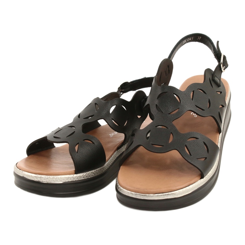 Sergio Leone Women's Eco-Skick Sandals Black SK041 2 Sergio Leone Women's Eco-Skick Sandals Black SK041 2