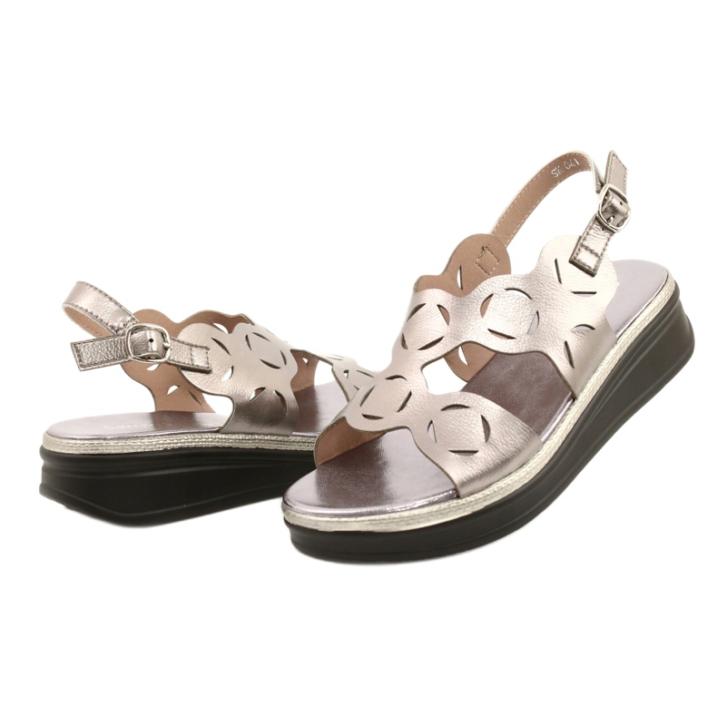 Women's silver sandals Sergio Leone SK041 2