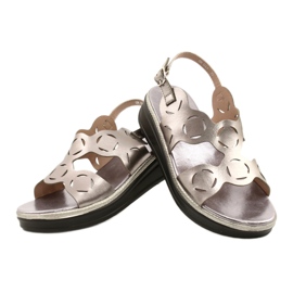 Women's silver sandals Sergio Leone SK041 4