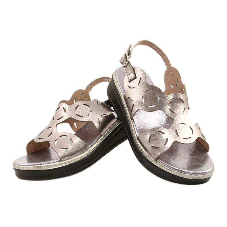 Women's silver sandals Sergio Leone SK041 4