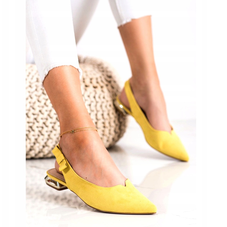 Filippo Yellow Pumps With Open Heel FIILI PPO DP2092 / 21 YL golden 1