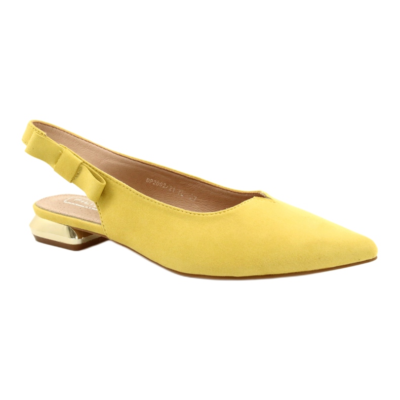 Filippo Yellow Pumps With Open Heel FIILI PPO DP2092 / 21 YL golden 3