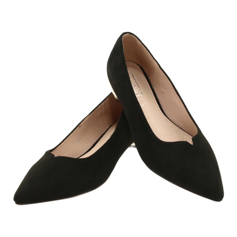 Pumps With Gold Heels FILIPPO DP2091 / 21 BK black golden 5