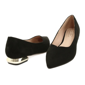 Pumps With Gold Heels FILIPPO DP2091 / 21 BK black golden 4
