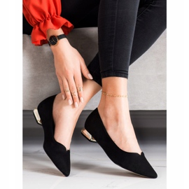 Pumps With Gold Heels FILIPPO DP2091 / 21 BK black golden 2