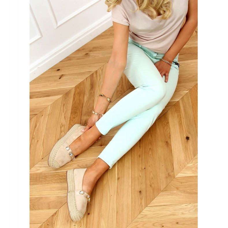 Espadrilles with stones beige 100-131-SC-1 Beige 2