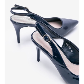 Navy pumps lacquered on a Cindy belt blue 2