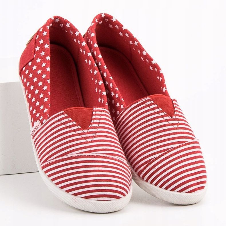 SHELOVET Textile Slipons red 1
