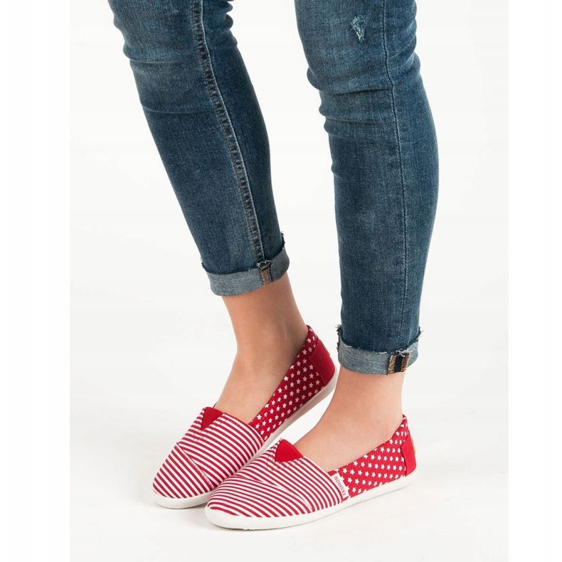 SHELOVET Textile Slipons red 2