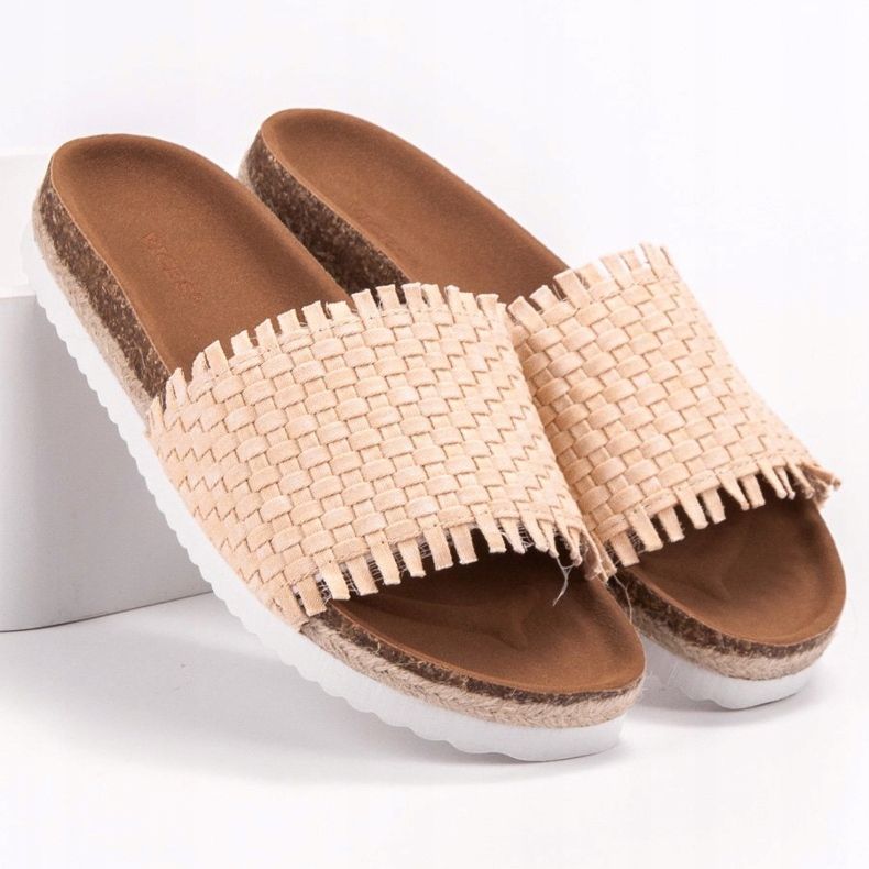VICES Fringed Slippers beige 1