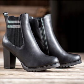 SHELOVET Black Booties On A Post 1