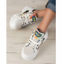Bella Paris Fashion Sneakers With Mesh white multicolored 1