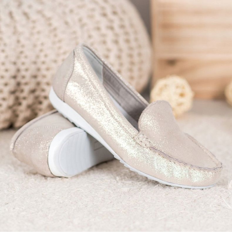 Goodin Golden Loafers With Glitter 2