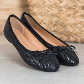 SHELOVET Braided Black Ballerinas 1