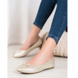 SHELOVET Braided golden ballerinas 1 SHELOVET Braided golden ballerinas 1