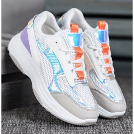 Bona White Sneakers With Mesh purple grey multicolored 1