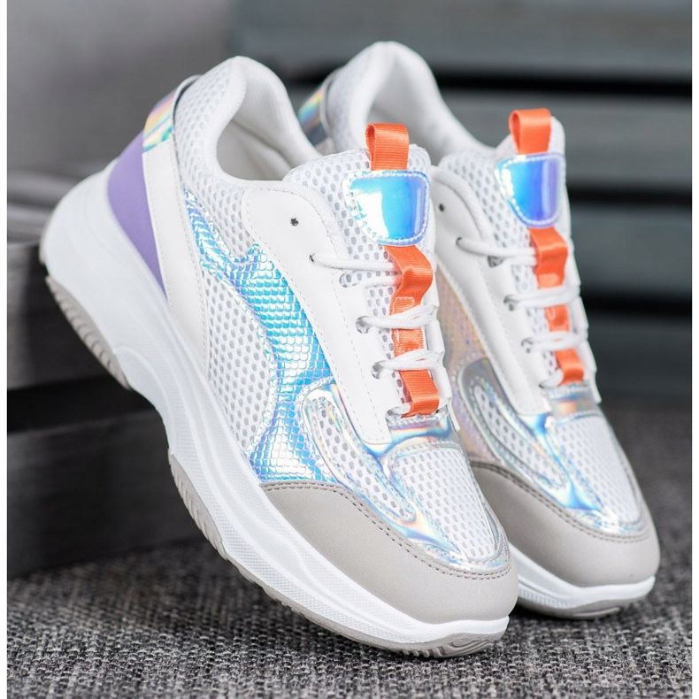 Bona White Sneakers With Mesh violet grey multicolored 1