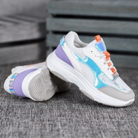 Bona White Sneakers With Mesh violet grey multicolored 2