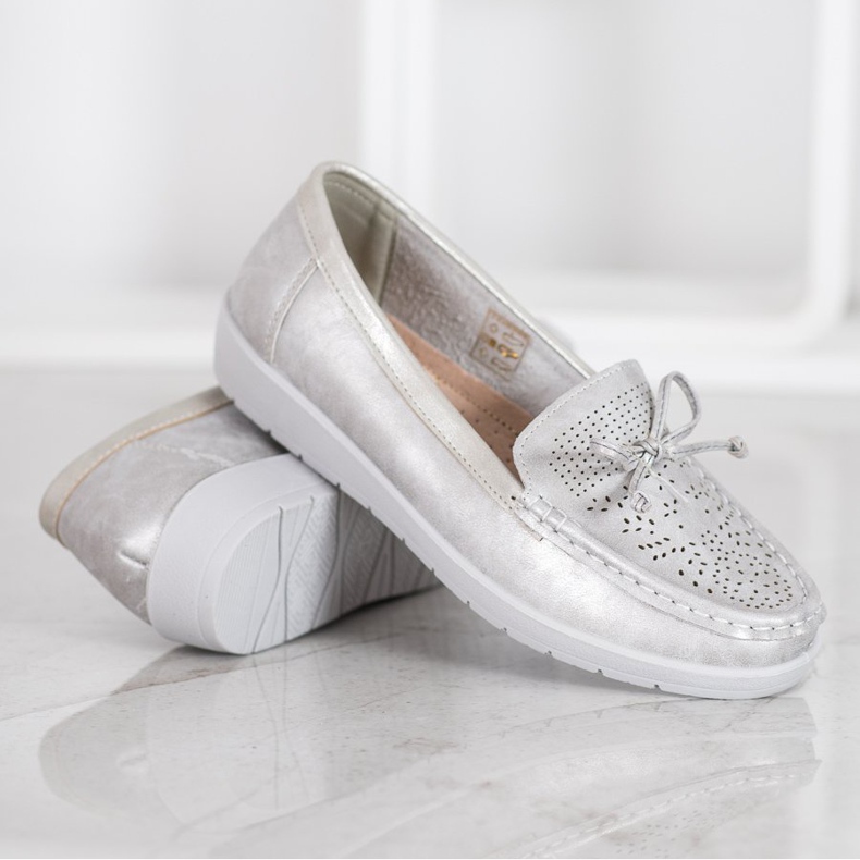 SHELOVET Comfortable loafers grey 1