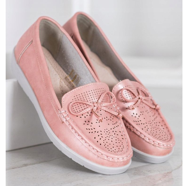 SHELOVET Comfortable loafers pink 1