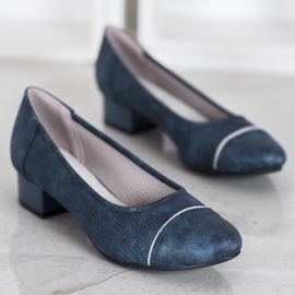 Goodin Openwork Pumps On A Pillar blue 1